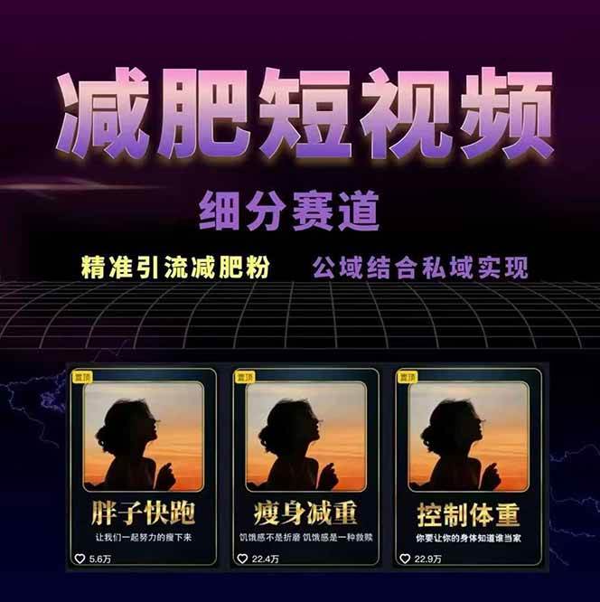 图片[2]瀚萌资源网-网赚网-网赚项目网-虚拟资源网-国学资源网-易学资源网-本站有全网最新网赚项目-易学课程资源-中医课程资源的在线下载网站！减肥短视频运营实战课：含素材制作、剪映教学，讲精准引流、变现设计与内容模板技巧瀚萌资源网-网赚网-网赚项目网-虚拟资源网-国学资源网-易学资源网-本站有全网最新网赚项目-易学课程资源-中医课程资源的在线下载网站！瀚萌资源网