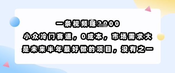 一条视频挣1k,小众冷门赛道,0成本,市场需求大,是未来半年最好做的项目,没有之一瀚萌资源网-网赚网-网赚项目网-虚拟资源网-国学资源网-易学资源网-本站有全网最新网赚项目-易学课程资源-中医课程资源的在线下载网站!瀚萌资源网