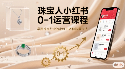 珠宝人小红书0-1运营课程，掌握珠宝行业的小红书多种账号玩法瀚萌资源网-网赚网-网赚项目网-虚拟资源网-国学资源网-易学资源网-本站有全网最新网赚项目-易学课程资源-中医课程资源的在线下载网站！瀚萌资源网