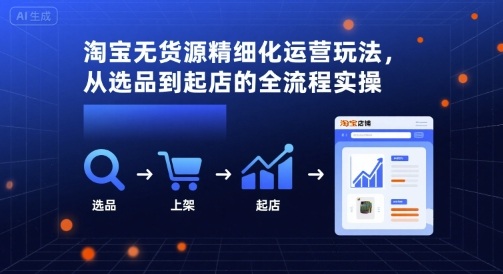 淘宝无货源精细化运营玩法，从选品到起店的全流程实操瀚萌资源网-网赚网-网赚项目网-虚拟资源网-国学资源网-易学资源网-本站有全网最新网赚项目-易学课程资源-中医课程资源的在线下载网站！瀚萌资源网