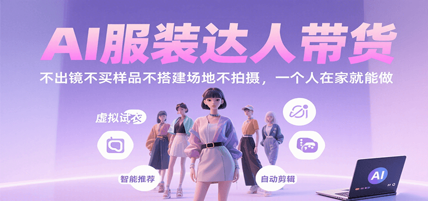 AI服装达人带货，不出镜不买样品不搭建场地不拍摄，一个人在家就能做瀚萌资源网-网赚网-网赚项目网-虚拟资源网-国学资源网-易学资源网-本站有全网最新网赚项目-易学课程资源-中医课程资源的在线下载网站！瀚萌资源网