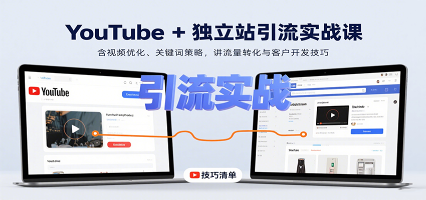 YouTube+独立站引流实战课：含视频优化、关键词策略，讲流量转化与客户开发技巧瀚萌资源网-网赚网-网赚项目网-虚拟资源网-国学资源网-易学资源网-本站有全网最新网赚项目-易学课程资源-中医课程资源的在线下载网站！瀚萌资源网