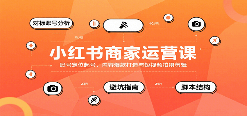 小红书商家运营课，账号定位起号、内容爆款打造与短视频拍摄剪辑瀚萌资源网-网赚网-网赚项目网-虚拟资源网-国学资源网-易学资源网-本站有全网最新网赚项目-易学课程资源-中医课程资源的在线下载网站！瀚萌资源网