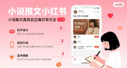 小说推文小红书高转化引导方法实操课，小说推文高效且正确引导方法瀚萌资源网-网赚网-网赚项目网-虚拟资源网-国学资源网-易学资源网-本站有全网最新网赚项目-易学课程资源-中医课程资源的在线下载网站！瀚萌资源网