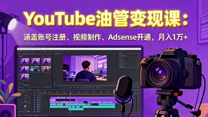 （15987期）2025YouTube油管变现课：涵盖账号注册、视频制作、Adsense开通，月入1万+瀚萌资源网-网赚网-网赚项目网-虚拟资源网-国学资源网-易学资源网-本站有全网最新网赚项目-易学课程资源-中医课程资源的在线下载网站！瀚萌资源网