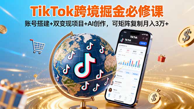 （16003期）TikTo跨境掘金必修课，账号搭建+双变现项目+AI创作，可矩阵复制月入3万+瀚萌资源网-网赚网-网赚项目网-虚拟资源网-国学资源网-易学资源网-本站有全网最新网赚项目-易学课程资源-中医课程资源的在线下载网站！瀚萌资源网