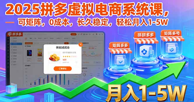 （16088期）2025拼多多虚拟电商系统课，可矩阵，0成本，长久稳定，轻松月入1-5W瀚萌资源网-网赚网-网赚项目网-虚拟资源网-国学资源网-易学资源网-本站有全网最新网赚项目-易学课程资源-中医课程资源的在线下载网站！瀚萌资源网