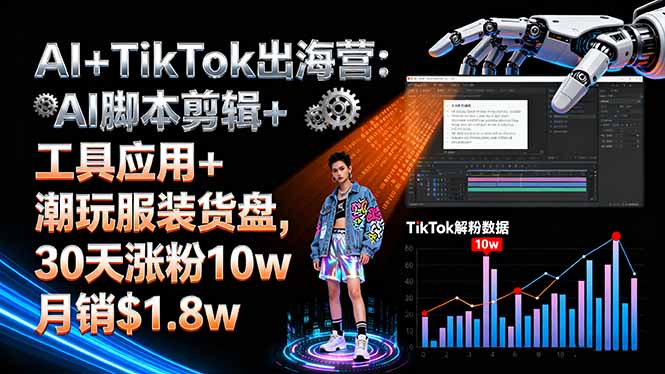 （16108期）AI+TikTok出海营:AI脚本剪辑+工具应用+潮玩服装货盘,30天涨粉10w月销$1.8w瀚萌资源网-网赚网-网赚项目网-虚拟资源网-国学资源网-易学资源网-本站有全网最新网赚项目-易学课程资源-中医课程资源的在线下载网站！瀚萌资源网