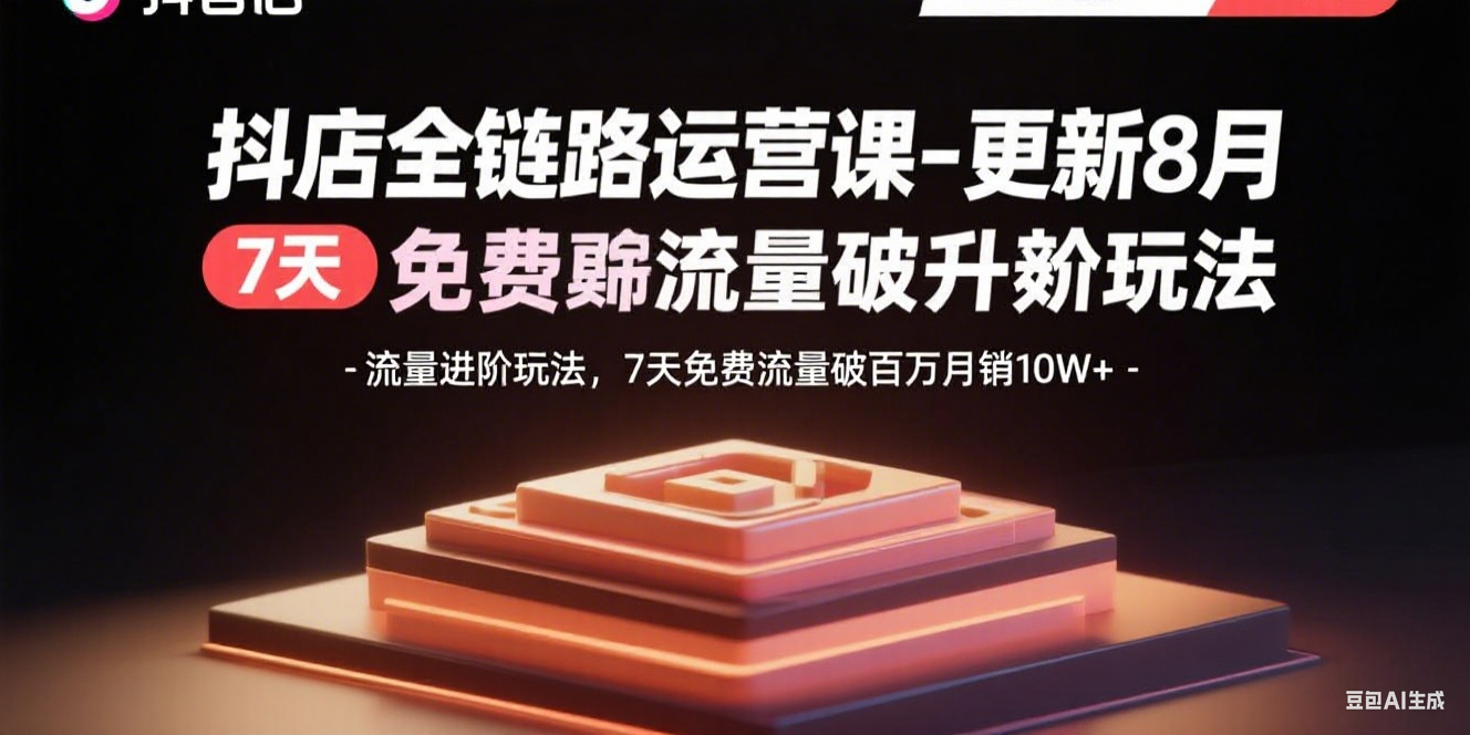 （15918期）抖店全链路运营课-更新8月：流量进阶玩法，7天免费流量破百万月销10W+瀚萌资源网-网赚网-网赚项目网-虚拟资源网-国学资源网-易学资源网-本站有全网最新网赚项目-易学课程资源-中医课程资源的在线下载网站！瀚萌资源网