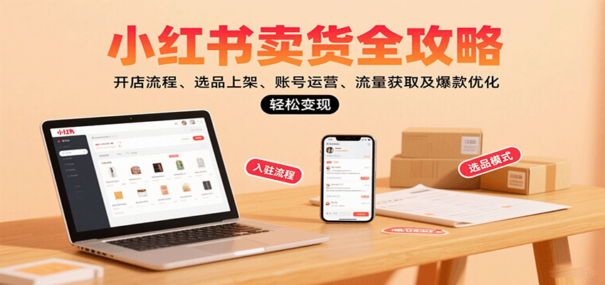 小红书卖货全攻略：开店流程、选品上架、账号运营、流量获取及爆款优化，轻松变现瀚萌资源网-网赚网-网赚项目网-虚拟资源网-国学资源网-易学资源网-本站有全网最新网赚项目-易学课程资源-中医课程资源的在线下载网站！瀚萌资源网