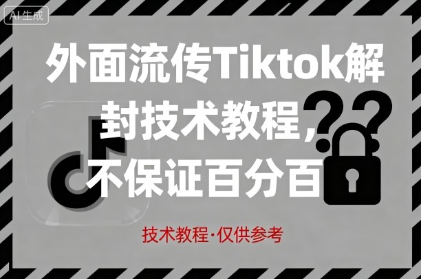 外面流传Tiktok解封技术教程，不保证百分百，具体自测瀚萌资源网-网赚网-网赚项目网-虚拟资源网-国学资源网-易学资源网-本站有全网最新网赚项目-易学课程资源-中医课程资源的在线下载网站！瀚萌资源网