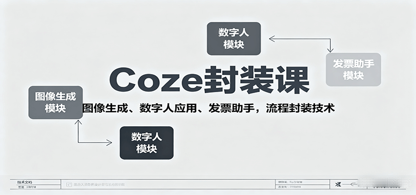 Coze封装课,图像生成、数字人应用、发票助手,流程封装技术瀚萌资源网-网赚网-网赚项目网-虚拟资源网-国学资源网-易学资源网-本站有全网最新网赚项目-易学课程资源-中医课程资源的在线下载网站!瀚萌资源网