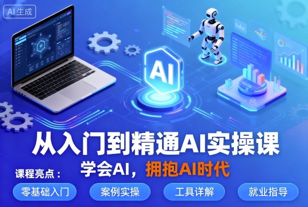 从入门到精通AI实操课，学会AI，拥抱AI时代瀚萌资源网-网赚网-网赚项目网-虚拟资源网-国学资源网-易学资源网-本站有全网最新网赚项目-易学课程资源-中医课程资源的在线下载网站！瀚萌资源网