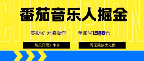 番茄音乐人掘金,单账号最高可撸1k+,可无限矩阵去做,零投入瀚萌资源网-网赚网-网赚项目网-虚拟资源网-国学资源网-易学资源网-本站有全网最新网赚项目-易学课程资源-中医课程资源的在线下载网站!瀚萌资源网