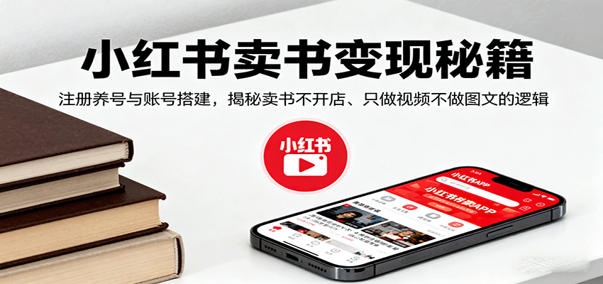 小红书卖书变现秘籍，注册养号与账号搭建，揭秘卖书不开店、只做视频不做图文的逻辑瀚萌资源网-网赚网-网赚项目网-虚拟资源网-国学资源网-易学资源网-本站有全网最新网赚项目-易学课程资源-中医课程资源的在线下载网站！瀚萌资源网