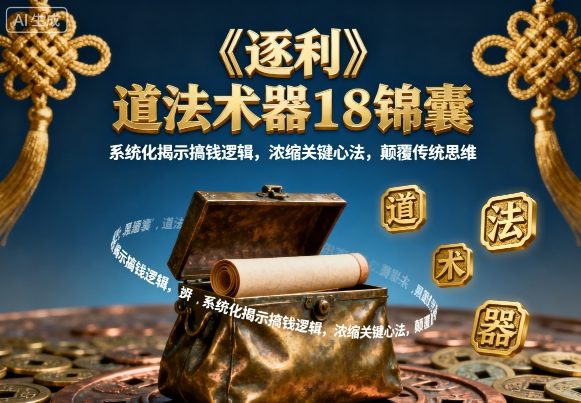 《逐利》道法术器18锦囊，系统化揭示搞钱逻辑，浓缩关键心法，颠覆传统思维瀚萌资源网-网赚网-网赚项目网-虚拟资源网-国学资源网-易学资源网-本站有全网最新网赚项目-易学课程资源-中医课程资源的在线下载网站！瀚萌资源网
