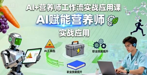 AI+营养师工作流实战应用课，AI赋能营养师瀚萌资源网-网赚网-网赚项目网-虚拟资源网-国学资源网-易学资源网-本站有全网最新网赚项目-易学课程资源-中医课程资源的在线下载网站！瀚萌资源网