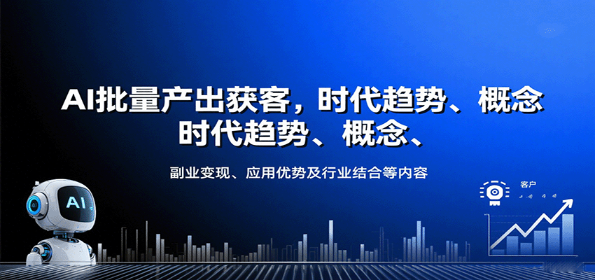AI批量产出获客，时代趋势、概念、副业变现、应用优势及行业结合等内容瀚萌资源网-网赚网-网赚项目网-虚拟资源网-国学资源网-易学资源网-本站有全网最新网赚项目-易学课程资源-中医课程资源的在线下载网站！瀚萌资源网