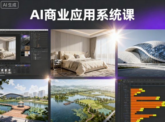 AI商业应用系统课，室内-软装-建筑-景观，智能设计+效果图+动画画实战瀚萌资源网-网赚网-网赚项目网-虚拟资源网-国学资源网-易学资源网-本站有全网最新网赚项目-易学课程资源-中医课程资源的在线下载网站！瀚萌资源网