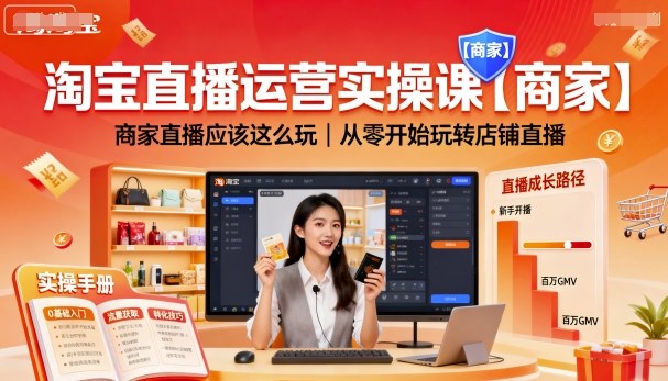 淘宝直播运营实操课【商家】，商家直播应该这么玩，从零开始玩转店铺直播瀚萌资源网-网赚网-网赚项目网-虚拟资源网-国学资源网-易学资源网-本站有全网最新网赚项目-易学课程资源-中医课程资源的在线下载网站！瀚萌资源网