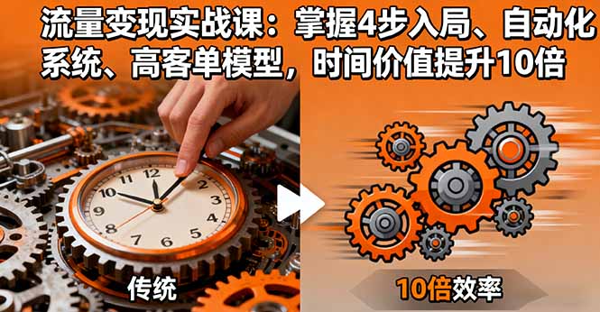（16197期）流量变现实战课：掌握4步入局、自动化系统、高客单模型，时间价值提升10倍瀚萌资源网-网赚网-网赚项目网-虚拟资源网-国学资源网-易学资源网-本站有全网最新网赚项目-易学课程资源-中医课程资源的在线下载网站！瀚萌资源网