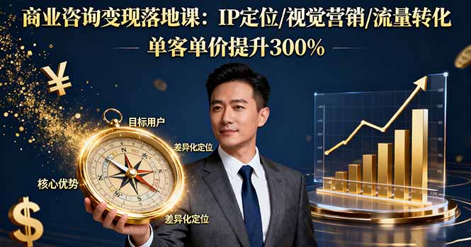 （16249期）商业咨询变现落地课：IP定位/视觉营销/流量转化，单客单价提升300%瀚萌资源网-网赚网-网赚项目网-虚拟资源网-国学资源网-易学资源网-本站有全网最新网赚项目-易学课程资源-中医课程资源的在线下载网站！瀚萌资源网