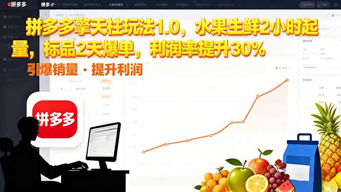 （16429期）拼多多 擎天柱玩法1.0，水果生鲜2小时起量，标品2天爆单，利润率提升30%瀚萌资源网-网赚网-网赚项目网-虚拟资源网-国学资源网-易学资源网-本站有全网最新网赚项目-易学课程资源-中医课程资源的在线下载网站！瀚萌资源网