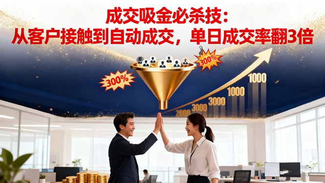 （16432期）吸金成交营销必杀技：从客户接触到自动成交，单日成交率翻3倍瀚萌资源网-网赚网-网赚项目网-虚拟资源网-国学资源网-易学资源网-本站有全网最新网赚项目-易学课程资源-中医课程资源的在线下载网站！瀚萌资源网