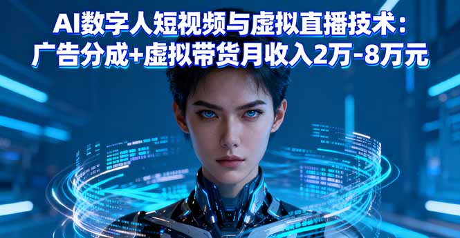 (16148期)AI数字人短视频与虚拟直播技术:广告分成+虚拟带货月收入2万-8万元瀚萌资源网-网赚网-网赚项目网-虚拟资源网-国学资源网-易学资源网-本站有全网最新网赚项目-易学课程资源-中医课程资源的在线下载网站!瀚萌资源网