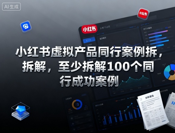 小红书虚拟产品同行案例拆解，至少拆解100个同行成功案例瀚萌资源网-网赚网-网赚项目网-虚拟资源网-国学资源网-易学资源网-本站有全网最新网赚项目-易学课程资源-中医课程资源的在线下载网站！瀚萌资源网