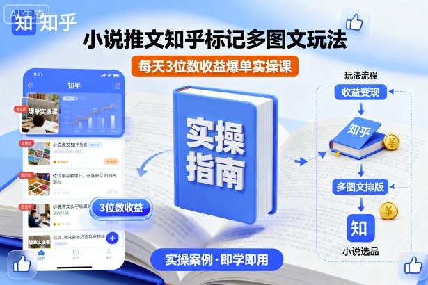 小说推文知乎标记多图文玩法，每天3位数收益爆单实操课瀚萌资源网-网赚网-网赚项目网-虚拟资源网-国学资源网-易学资源网-本站有全网最新网赚项目-易学课程资源-中医课程资源的在线下载网站！瀚萌资源网