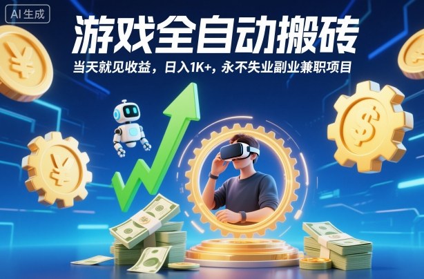 游戏全自动搬砖，当天就见收益，日入1K+，永不失业副业兼职项目【揭秘】瀚萌资源网-网赚网-网赚项目网-虚拟资源网-国学资源网-易学资源网-本站有全网最新网赚项目-易学课程资源-中医课程资源的在线下载网站！瀚萌资源网