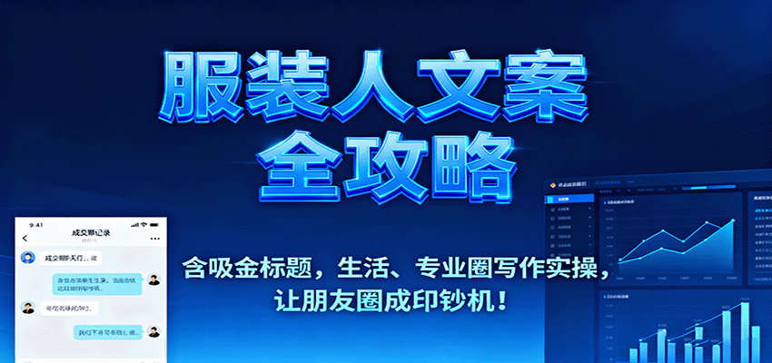 服装人文案全攻略，含吸金标题，生活、专业圈写作实操，让朋友圈成印钞机！瀚萌资源网-网赚网-网赚项目网-虚拟资源网-国学资源网-易学资源网-本站有全网最新网赚项目-易学课程资源-中医课程资源的在线下载网站！瀚萌资源网