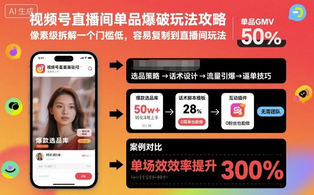 视频号直播间单品爆破玩法攻略，像素级拆解一个门槛低，容易复制到直播间玩法瀚萌资源网-网赚网-网赚项目网-虚拟资源网-国学资源网-易学资源网-本站有全网最新网赚项目-易学课程资源-中医课程资源的在线下载网站！瀚萌资源网