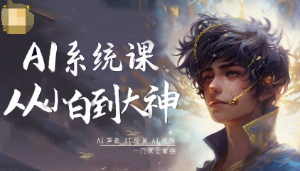 AI系统课程，从小白到大神系统学AI，AI声音-AI绘画-AI视频一门课全掌握瀚萌资源网-网赚网-网赚项目网-虚拟资源网-国学资源网-易学资源网-本站有全网最新网赚项目-易学课程资源-中医课程资源的在线下载网站！瀚萌资源网