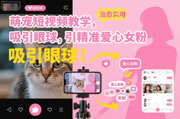 萌宠短视频教学，吸引眼球，引精准爱心女粉瀚萌资源网-网赚网-网赚项目网-虚拟资源网-国学资源网-易学资源网-本站有全网最新网赚项目-易学课程资源-中医课程资源的在线下载网站！瀚萌资源网