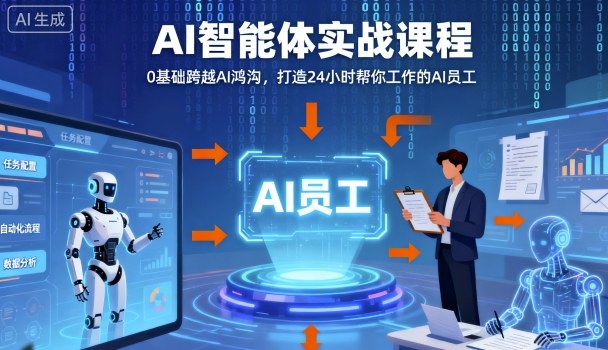 Ai智能体实战课程，0基础跨越Ai鸿沟，打造24小时帮你工作的Ai员工，打破常规，以实战定义Ai瀚萌资源网-网赚网-网赚项目网-虚拟资源网-国学资源网-易学资源网-本站有全网最新网赚项目-易学课程资源-中医课程资源的在线下载网站！瀚萌资源网