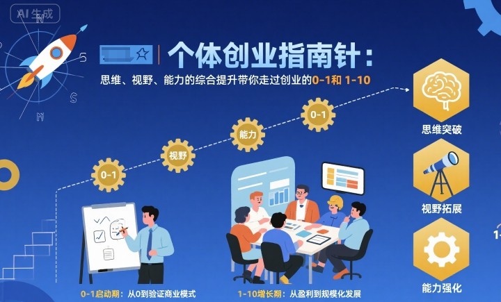 个体创业指南针，思维、视野、能力的综合提升带你走过创业的0-1和1-10【音频】瀚萌资源网-网赚网-网赚项目网-虚拟资源网-国学资源网-易学资源网-本站有全网最新网赚项目-易学课程资源-中医课程资源的在线下载网站！瀚萌资源网