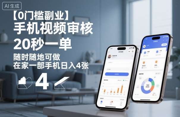 【0门槛副业】手机视频审核，20秒一单，随时随地可做，在家一部手机日入4张【揭秘】瀚萌资源网-网赚网-网赚项目网-虚拟资源网-国学资源网-易学资源网-本站有全网最新网赚项目-易学课程资源-中医课程资源的在线下载网站！瀚萌资源网