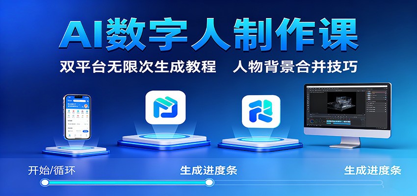 AI数字人制作课：双平台无限次生成教程，人物背景合并技巧瀚萌资源网-网赚网-网赚项目网-虚拟资源网-国学资源网-易学资源网-本站有全网最新网赚项目-易学课程资源-中医课程资源的在线下载网站！瀚萌资源网