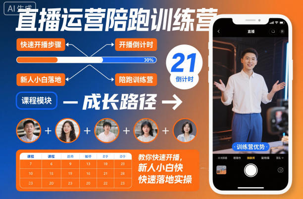 直播运营陪跑训练营，教你快速开播，新人小白快速落地实操瀚萌资源网-网赚网-网赚项目网-虚拟资源网-国学资源网-易学资源网-本站有全网最新网赚项目-易学课程资源-中医课程资源的在线下载网站！瀚萌资源网