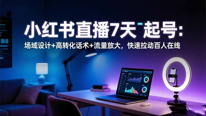 （16537期）小红书直播7天起号：场域设计+高转化话术+流量放大，快速拉动百人在线瀚萌资源网-网赚网-网赚项目网-虚拟资源网-国学资源网-易学资源网-本站有全网最新网赚项目-易学课程资源-中医课程资源的在线下载网站！瀚萌资源网