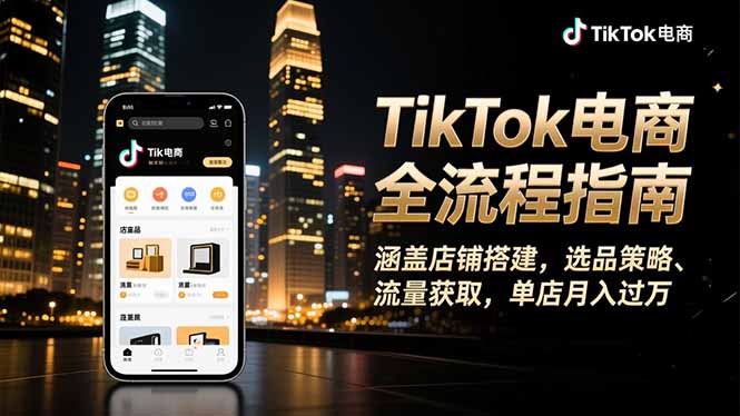（16524期）TikTok电商全流程指南，涵盖店铺搭建、选品策略、流量获取，单店月入过万瀚萌资源网-网赚网-网赚项目网-虚拟资源网-国学资源网-易学资源网-本站有全网最新网赚项目-易学课程资源-中医课程资源的在线下载网站！瀚萌资源网