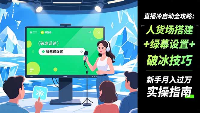 （16605期）直播冷启动全攻略:人货场搭建+绿幕设置+破冰技巧，新手月入过万实操指南瀚萌资源网-网赚网-网赚项目网-虚拟资源网-国学资源网-易学资源网-本站有全网最新网赚项目-易学课程资源-中医课程资源的在线下载网站！瀚萌资源网