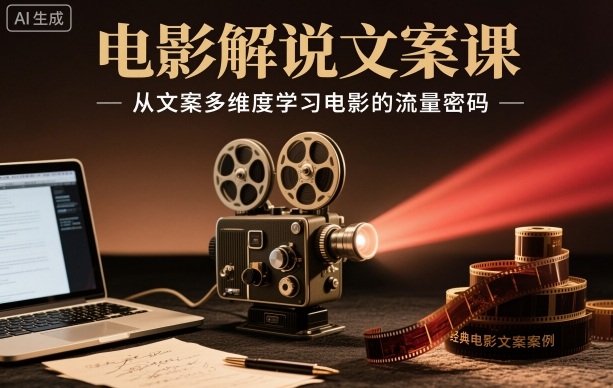 电影解说文案课，从文案多维度学习电影的流量密码瀚萌资源网-网赚网-网赚项目网-虚拟资源网-国学资源网-易学资源网-本站有全网最新网赚项目-易学课程资源-中医课程资源的在线下载网站！瀚萌资源网