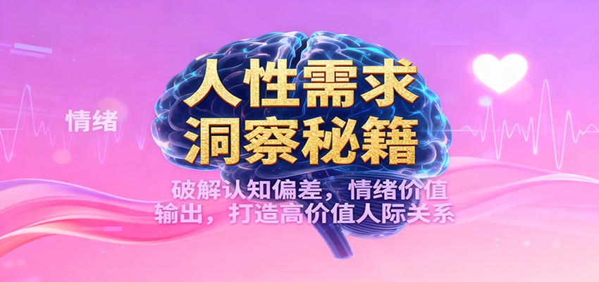 人性需求洞察秘籍，破解认知偏差，情绪价值输出，打造高价值人际关系瀚萌资源网-网赚网-网赚项目网-虚拟资源网-国学资源网-易学资源网-本站有全网最新网赚项目-易学课程资源-中医课程资源的在线下载网站！瀚萌资源网