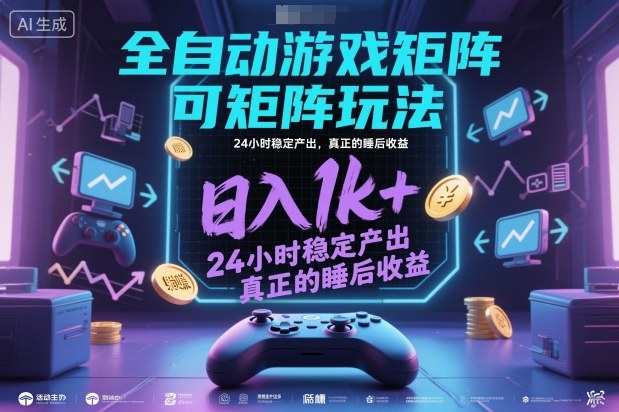 全自动游戏掘金，可矩阵操作，日入1k+，24小时稳定产出，真正的睡后收益【揭秘】瀚萌资源网-网赚网-网赚项目网-虚拟资源网-国学资源网-易学资源网-本站有全网最新网赚项目-易学课程资源-中医课程资源的在线下载网站！瀚萌资源网