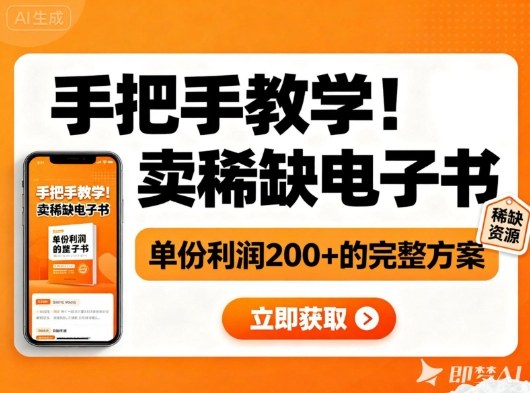 手把手教学!在小红书卖稀缺电子书,单份利润2张+的完整方案瀚萌资源网-网赚网-网赚项目网-虚拟资源网-国学资源网-易学资源网-本站有全网最新网赚项目-易学课程资源-中医课程资源的在线下载网站!瀚萌资源网