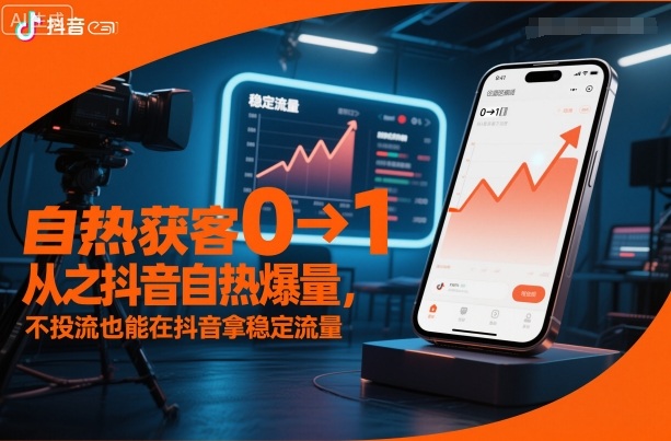 自热获客从0到1之抖音自热爆量，不投流也能在抖音拿稳定流量瀚萌资源网-网赚网-网赚项目网-虚拟资源网-国学资源网-易学资源网-本站有全网最新网赚项目-易学课程资源-中医课程资源的在线下载网站！瀚萌资源网