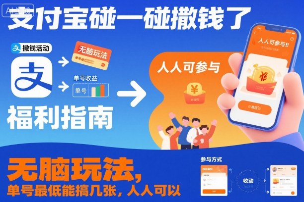 支付宝碰一碰撒钱了，无脑玩法，单号最低能搞几张，人人可以撸【揭秘】瀚萌资源网-网赚网-网赚项目网-虚拟资源网-国学资源网-易学资源网-本站有全网最新网赚项目-易学课程资源-中医课程资源的在线下载网站！瀚萌资源网